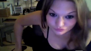 cute teen strip in front of her webcam