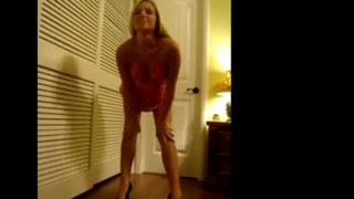 sexy blonde dances and strips