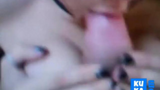 Teen sucking dick and getting a Facial