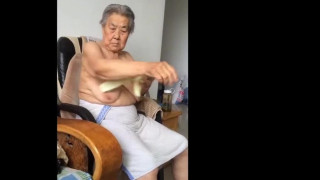 Asian 80+ Granny After bath