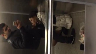 Elevator amateur blowjob