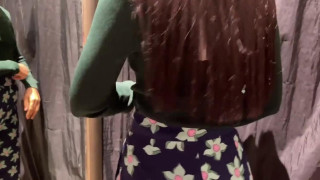 Blowjob in fitting room just finished staff come in