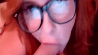 Webcams 2014 - Nerdy Redhead Sucks Dildo
