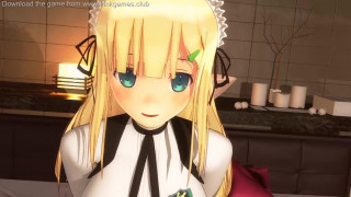 Blonde 3D Anime Sex Slave Maid